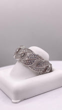 Load image into Gallery viewer, Eternity Silver Cuban Link Ring With CZ