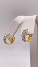 Load image into Gallery viewer, 0.28 CT. Natural Diamond Hoop Earrings In 10 KT Yellow Gold