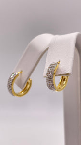 0.28 CT. Natural Diamond Hoop Earrings In 10 KT Yellow Gold