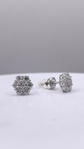 1 CT Moissanite Stud Earrings Screw Backings