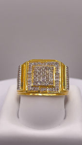 0.60 CT. Natural Diamond Men’s Square Shape Ring In 10 KT Yellow Gold