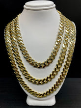 Load image into Gallery viewer, 9mm Monaco Link Chain In 10 KT Yellow Gold With CZ Lock