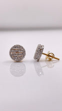 Load image into Gallery viewer, 0.68 CT. Natural Diamond Men’s Round Shape Stud Earrings In 10 KT Yellow Gold