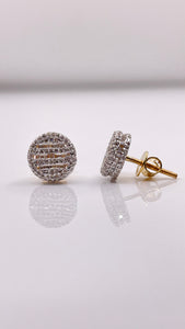 0.68 CT. Natural Diamond Men’s Round Shape Stud Earrings In 10 KT Yellow Gold