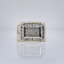 Load image into Gallery viewer, 2.00 CT. Natural Diamond Men’s Square Shape Solid Ring In 14 KT White Gold