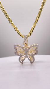 0.35 CT. Natural Diamond Butterfly Pendent In 10 KT Yellow Gold