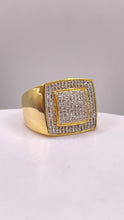 Load image into Gallery viewer, 0.70 CT. Natural Diamond Men’s Square Shape Ring In 10 KT Yellow Gold