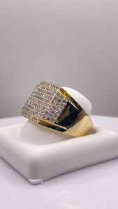 1.40 CT. Natural Diamond Square Shape Men’s Ring In 10 KT Yellow Gold