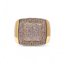 Load image into Gallery viewer, 0.70 CT. Natural Diamond Men’s Square Shape Ring In 10 KT Yellow Gold