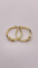 Load image into Gallery viewer, Beautiful Diamond Cut 10 KT Yellow Gold Hoop Earrings