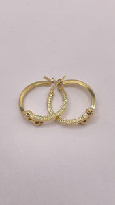 Beautiful Diamond Cut 10 KT Yellow Gold Hoop Earrings