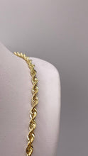 Load image into Gallery viewer, CZ Star Pendent &amp; Diamond-Cut Rope Chain Combo In 10 KT Yellow Gold