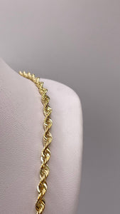 CZ Star Pendent & Diamond-Cut Rope Chain Combo In 10 KT Yellow Gold