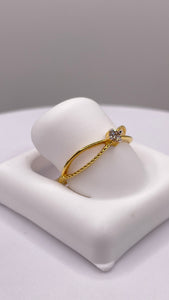 0.061 CT. Natural Diamond Infiniti Ring In 10 KT Yellow Gold