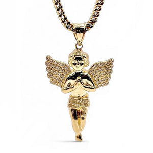 Angel Pendent In 10 KT Yellow Gold With CZ
