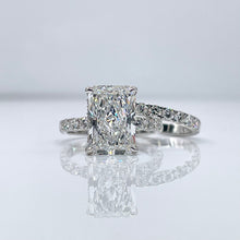 Load image into Gallery viewer, 6.39 CT. T.D.W Lab Grown Diamond Engagement Ring &amp; Wedding Band Set In 14 KT White Gold
