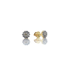 Load image into Gallery viewer, 0.12 CT. Natural Diamond Dainty Flower Shape Stud Earrings In 10 KT Yellow Gold