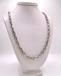 Solid Hermès Link Chain In 10 KT White Gold