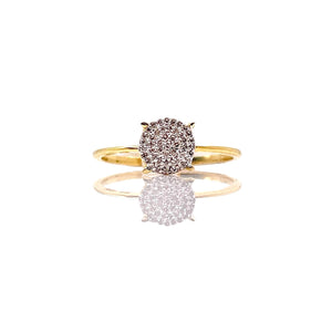 0.09 CT. Natural Diamond Round Shape Women’s Ring In 10 KT Yellow Gold