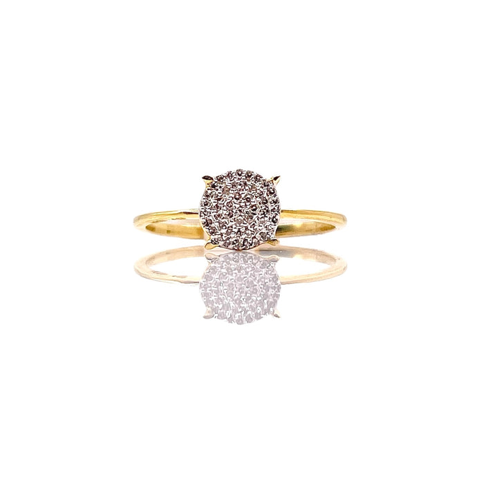 0.09 CT. Natural Diamond Round Shape Women’s Ring In 10 KT Yellow Gold