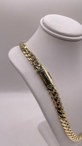 9mm Solid Miami Cuban Link Chain In 10 KT Yellow Gold