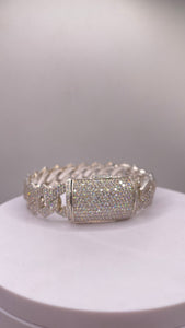 16.00 CT. Lab Grown Diamond Miami Cuban Link Bracelet In Silver