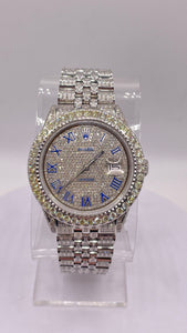 36mm DateJust Rolex Approx 17 CT. Natural Diamonds With Roman Numeral Dial