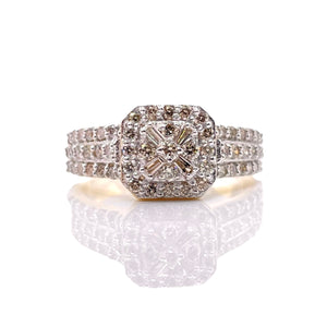 0.68 CT. Natural Diamond Ladies Ring In 10 KT Yellow Gold