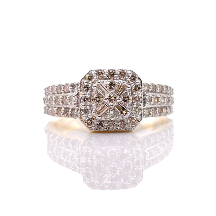 0.68 CT. Natural Diamond Ladies Ring In 10 KT Yellow Gold