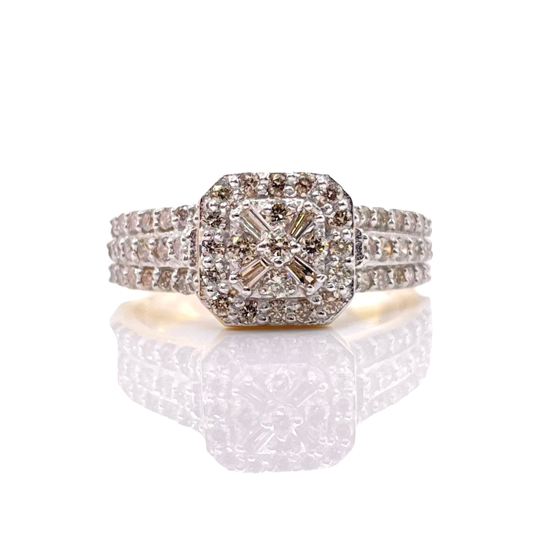 0.68 CT. Natural Diamond Ladies Ring In 10 KT Yellow Gold