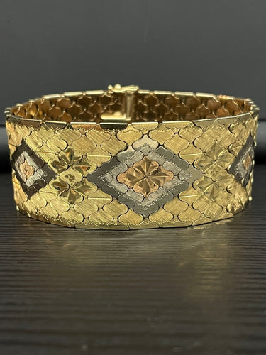 25mm 14 KT Tri Colour Bracelet