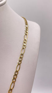 3.7mm Hollow Figaro Link Chain In 10 KT Yellow Gold