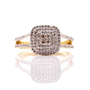 0.32 CT. Natural Diamond Women’s Ring In 10 KT Yellow Gold