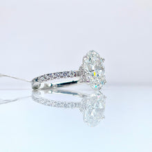 Load image into Gallery viewer, 4.02 CT. T.D.W Oval Cut Lab Grown Diamond Engagement Ring In 18 KT White Gold