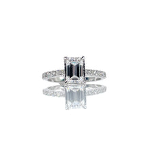 Load image into Gallery viewer, 1.48 CT. T.D.W Emerald Cut Lab Grown Diamond Engagement Ring In 18 KT White Gold