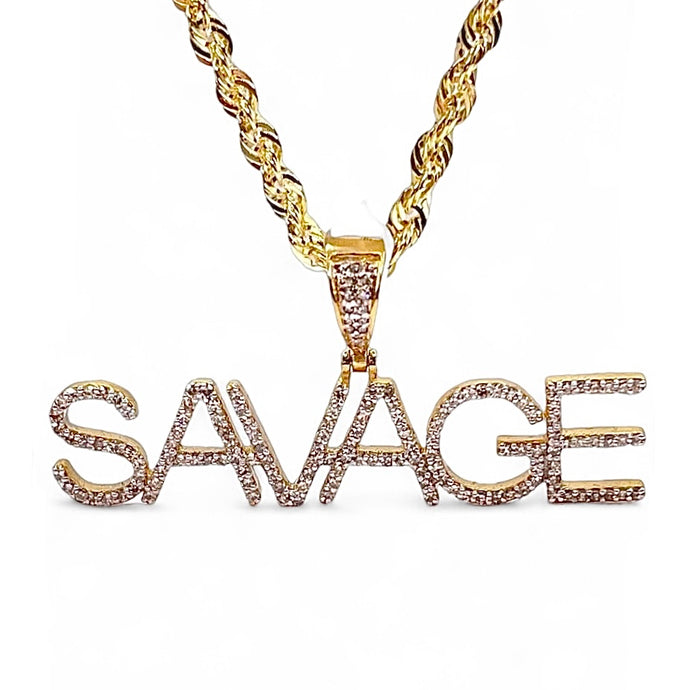 0.74 CT. Natural Diamond Savage Pendent In 10 KT Yellow Gold