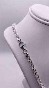 3mm Byzantine Link Chain/Bracelet In Silver