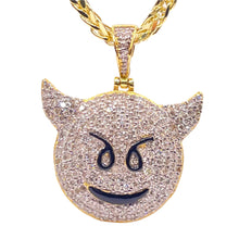 Load image into Gallery viewer, 1.71 CT. Natural Diamond Devil Emoji Pendant In 10 KT Yellow Gold