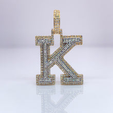 Load image into Gallery viewer, 0.67 CT. T.D.W Natural Diamond Two-Tone Initial K Pendant In 10 KT Gold