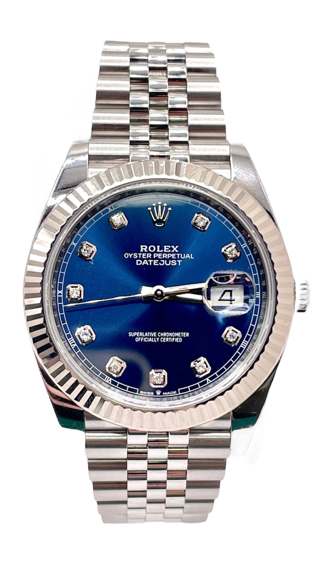 41mm DateJust Rolex With Bright Blue Diamond Dial