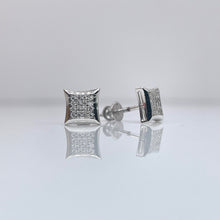 Load image into Gallery viewer, 0.11 CT. Natural Diamond Square Shape Stud Earrings In 10 KT White Gold