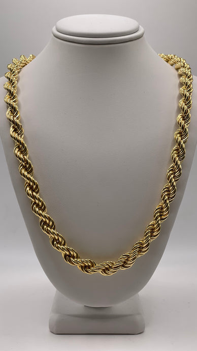 8mm Rope Chain In 10 KT Yellow Gold