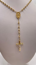 Load image into Gallery viewer, Rosary Necklace In 14 KT Yellow Gold With Diamond Cuts