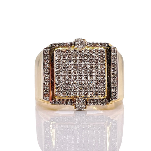0.58 CT. Natural Diamond Men’s Ring In 10 KT Yellow Gold