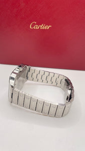 Cartier Santos Large Watch With Grey Dial & ADLC Bezel