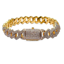 Load image into Gallery viewer, 6.74 CT. Natural Diamonds Zig-Zag Cuban Bracelet In 10 KT Yellow Gold