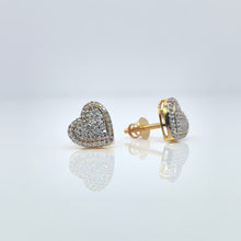 Load image into Gallery viewer, 0.25 CT. Natural Diamond Heart Shape Stud Earrings In 10 KT Yellow Gold