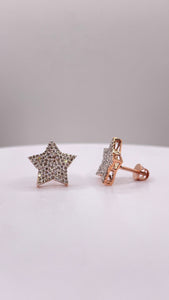 0.30 CT. Natural Diamond Star Shape Stud Earrings In 10 KT Rose Gold