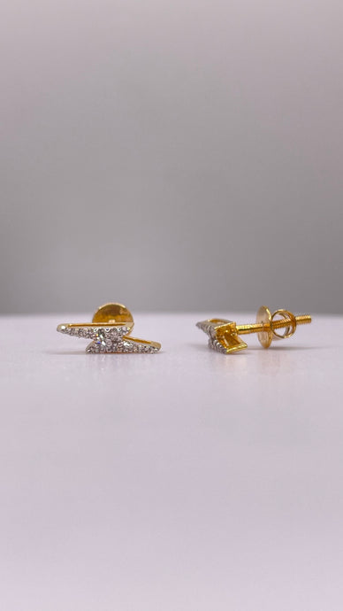 0.10 CT. Natural Diamond Stud Earrings In 10 KT Yellow Gold