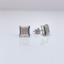 Load image into Gallery viewer, 0.12 CT. Natural Diamond Square Shape Stud Earrings In 10 KT White Gold